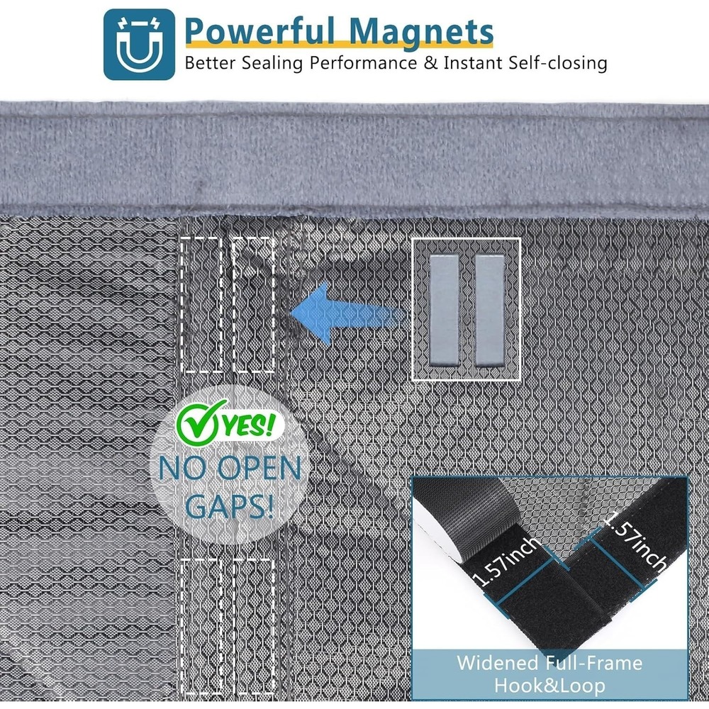 HOOTOWN Magnetic Thermal Door Curtain 34x82 | Insulated Draft Stopper | New - Picture 2 of 5